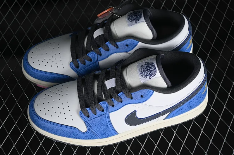 All categories Air Jordan Jordan series basketball shoes Air Jordan 1 Low Air Jordan 1 Low "Flight Vintage" AJ1 Joe 1 distressed white and blue FV8439-104